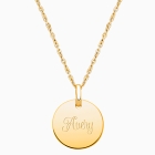 14K Gold Baby Round, Engraved Children&#039;s Necklace for Girls (FREE Personalization) - 14K Gold
