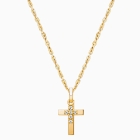 Pure Faith, Cross Duo Children&#039;s Necklace for Teens - 14K Gold