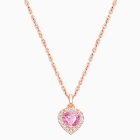 Blissful Heart, Pink/Clear CZ Halo, Teen&#039;s Necklace for Girls - 14K Rose Gold