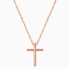 Rounded Cross, Children&#039;s Necklace for Boys - 14K Rose Gold