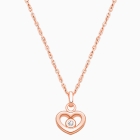 Sacred Heart with Genuine Diamond, Children&#039;s Necklace for Girls - 14K Rose Gold
