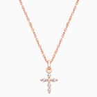 Rose Gold Cross Necklace for Girl
