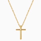 Rounded Cross, Children&#039;s Necklace for Girls - 14K Gold