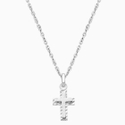 Girls Cross Necklace White Gold