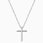 Rounded Cross, Children&#039;s Necklace for Girls - 14K White Gold