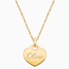 14K Gold Baby Heart, Engraved Teen&#039;s Necklace for Girls (FREE Personalization) - 14K Gold