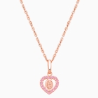 Virgin Mary, Pink CZ Heart Children&#039;s Necklace for Girls - 14K Rose Gold