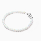 3mm Opals, Lab Created White Opal Baby/Children&#039;s Beaded Bracelet for Girls - Sterling Silver