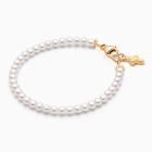 14K Solid Gold Pearl Bracelet with for Girls Baptism