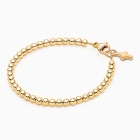 Solid 14K Gold Beaded Bracelet for Girl&#039;s Baptism/Christening