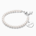 Solid Silver Pearl Bracelet for Girls Christening