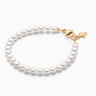 Solid 14K Gold Pearl Bracelet for Girls Baptism