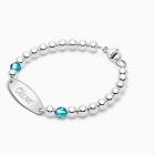 Tiny Blessings Birthstone, Baby/Children&#039;s Engraved Bracelet for Boys - Sterling Silver