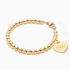 4mm Tiny Blessings Beads, Teen&#039;s Beaded Bracelet for Girls (Includes Engraved Charm) - 14K Gold