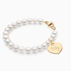 Beautiful Solid Gold Pearl Bracelet for Teens