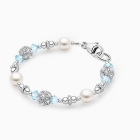 Birthstone, Baby/Children&#039;s Beaded Bracelet for Girls (All 12 Birthstones Avail) - Sterling Silver