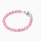 Birthstone Crystal, Baby/Children’s Beaded Bracelet for Girls (All 12 Birthstones Avail) - Sterling Silver
