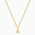 Born to Shine, Star with Genuine Diamonds Teen&#039;s Necklace for Girls - 14K Gold