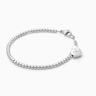 Dainty Heart, Baby/Children’s Beaded Bracelet for Girls (INCLUDES Engraved Initial) - Sterling Silver