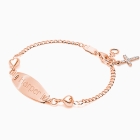Personalized Rose Gold Name Bracelet with Hearts for Girls Baptism/Christening