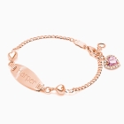 Personalized Rose Gold Name Bracelet with Hearts for Girls