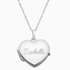 Silver Heart Locket Necklace for Girls