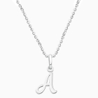 Cursive Initial, Communion Personalized Children&#039;s Necklace for Girls (Includes Religious Charm) - Sterling Silver