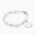 Little Lady, Baby/Children’s Beaded Bracelet for Girls (INCLUDES Engraved Charm) - Sterling Silver