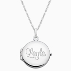 Sterling Silver Round Locket Necklace for Girl