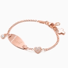 Pavé Heart, Baby/Children&#039;s Engraved ID Bracelet - 14K Rose Gold