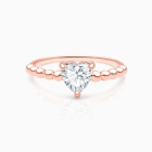 Rose Gold Heart Shaped Ring for Girl
