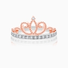 Rosabella™ Princess, Clear CZ Crown, Children&#039;s Two-Tone Ring for Girls - Sterling Silver