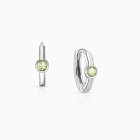 August Birthstone 9mm Huggie Hoops, Swarovski® Crystal Baby/Children&#039;s Earrings - Sterling Silver