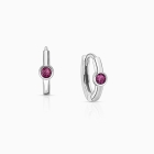 February Birthstone 9mm Huggie Hoops, Swarovski® Crystal Baby/Children&#039;s Earrings - Sterling Silver