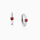 July Birthstone 9mm Huggie Hoops, Swarovski® Crystal Baby/Children&#039;s Earrings - Sterling Silver