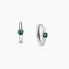 May Birthstone 9mm Huggie Hoops, Swarovski® Crystal Baby/Children&#039;s Earrings - Sterling Silver