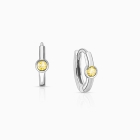 November Birthstone 9mm Huggie Hoops, Swarovski® Crystal Baby/Children&#039;s Earrings - Sterling Silver