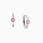 October Birthstone 9mm Huggie Hoops, Swarovski® Crystal Baby/Children&#039;s Earrings - Sterling Silver
