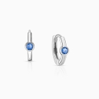 September Birthstone 9mm Huggie Hoops, Swarovski® Crystal Baby/Children&#039;s Earrings - Sterling Silver