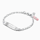 Modern Bar, Baby/Children&#039;s Engraved ID Bracelet for Girls - Sterling Silver