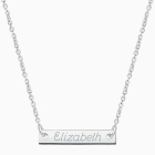 Small Bar, Engraved Mother&#039;s Necklace for Women (FREE Personalization) - Sterling Silver