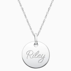 Silver Round Engraved Necklace for Girl