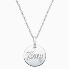 Engraved Silver Pendant Necklace for Girl