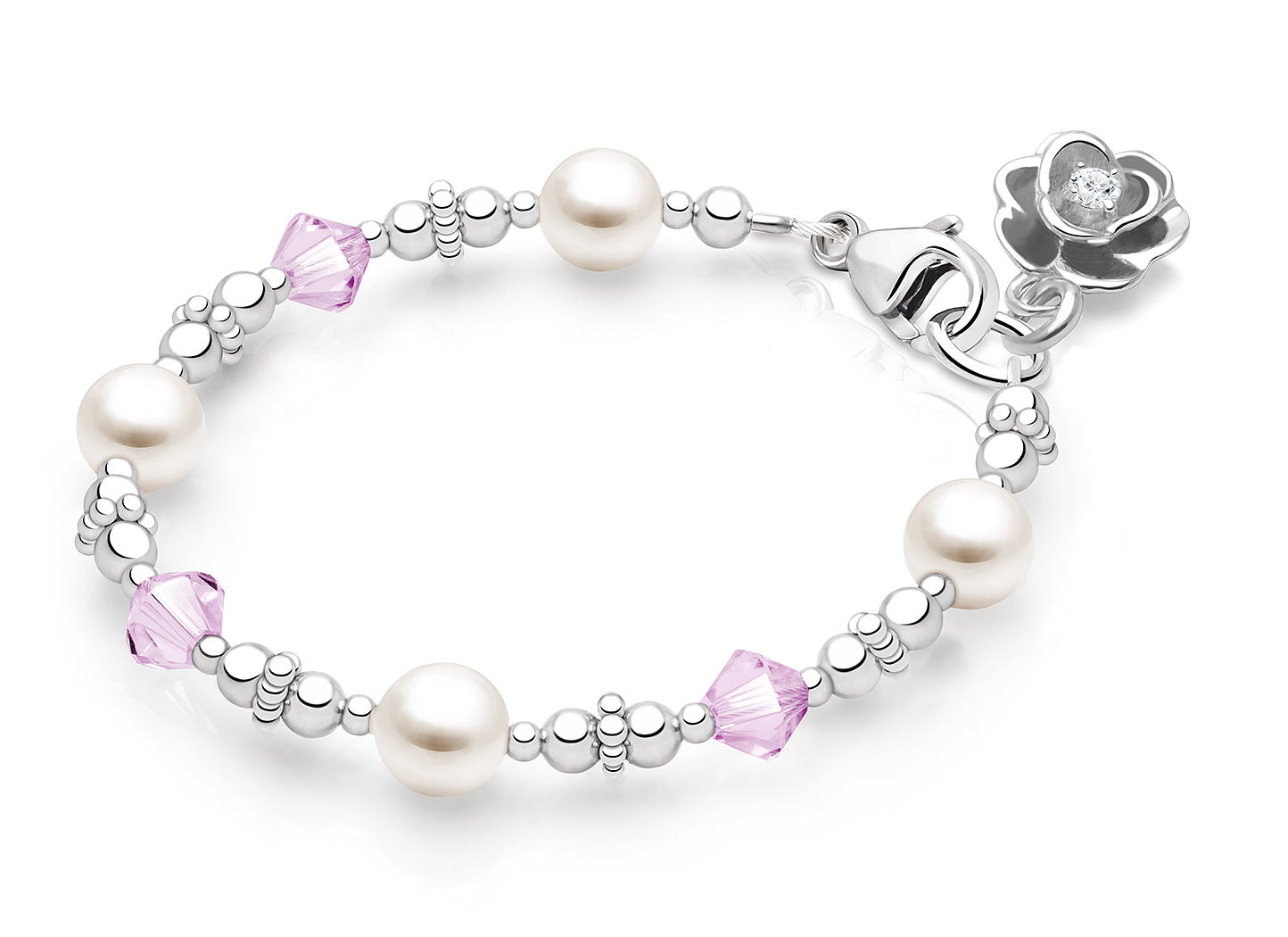 June Birthstone Shown<br> Rose Charm <u>NOT</u> Included<br />( add the charms your child would love )