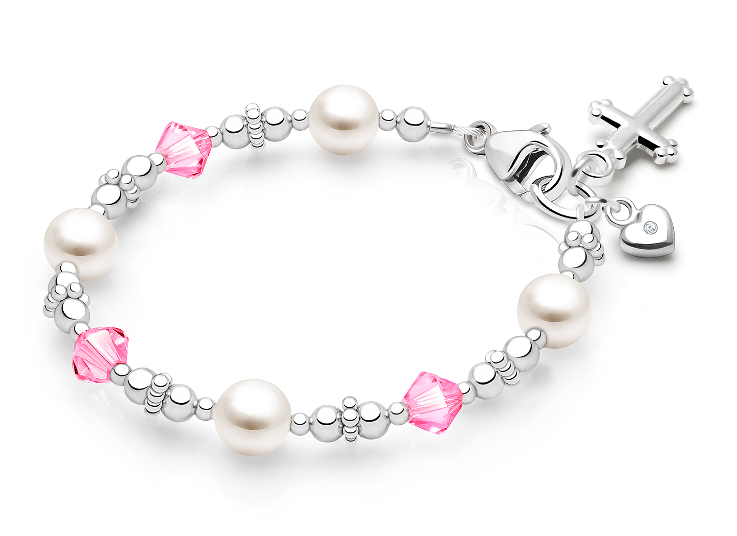 Shown with <u>Upgraded</u> Cross - Heart Charm <u>NOT</u> Included<br />( add the charms your child would love )