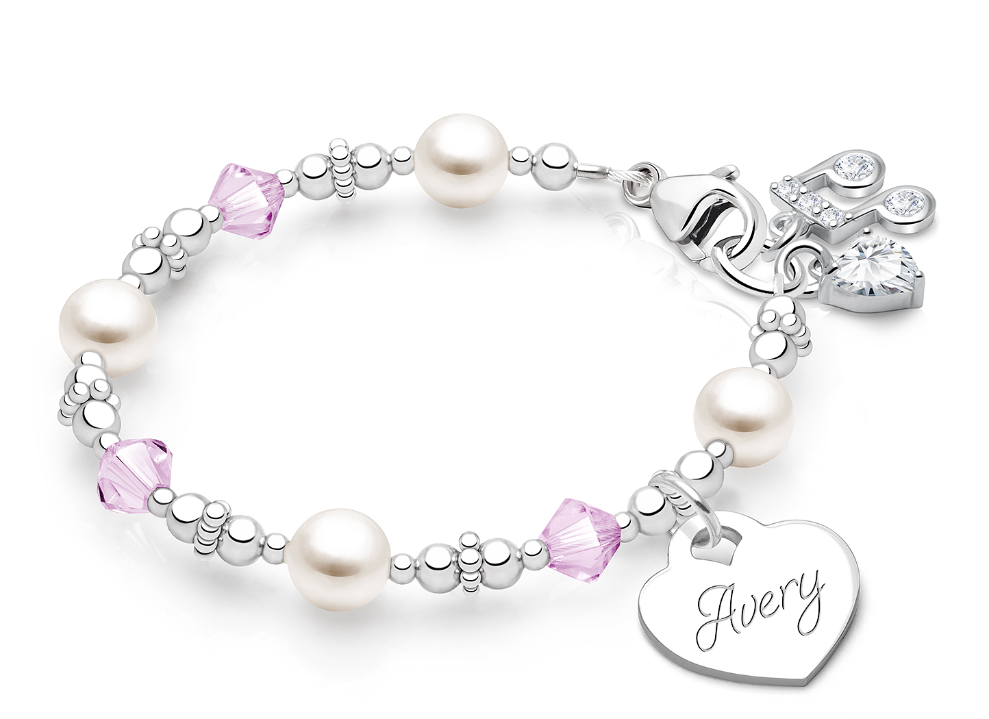 June Birthstone Shown<br> Music Note & Heart Charms <u>NOT</u> Included<br />( add the charms your child would love )