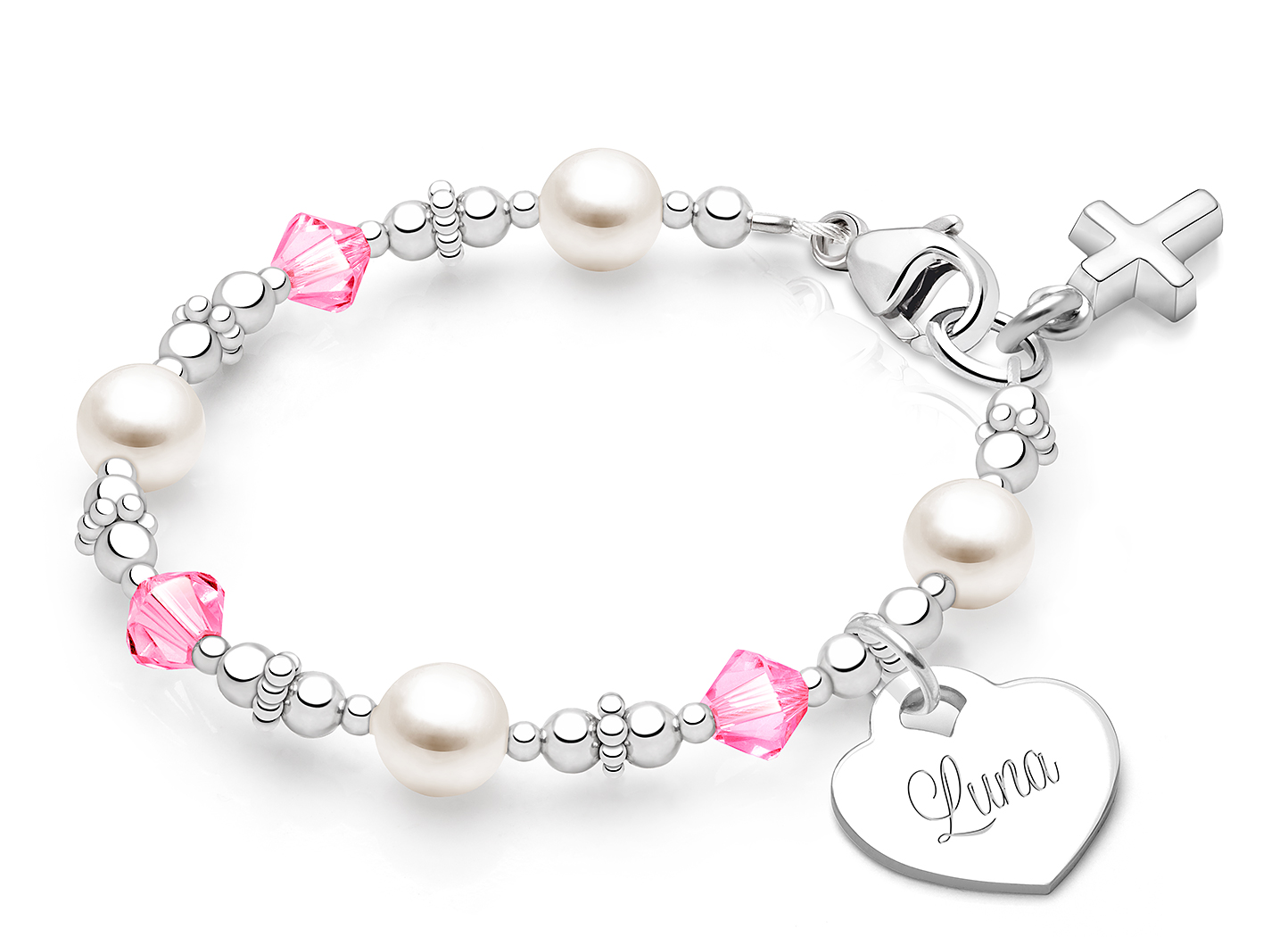 Enlarged to Show Detail<br />Shown with <u>Included</u> Cross Charm
