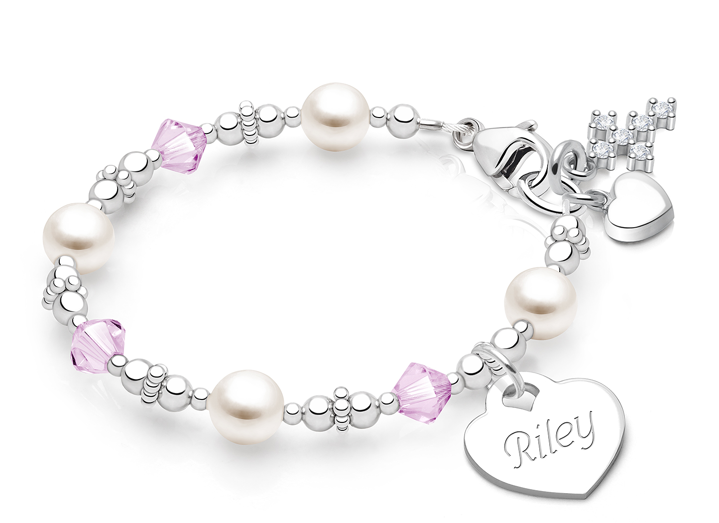 Shown with <u>Upgraded</u> Cross - Heart Charm <u>NOT</u> Included<br />( add the charms your child would love )