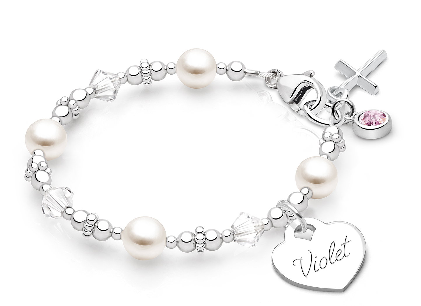 Shown with <u>Upgraded</u> Cross - Birthstone Charm <u>NOT</u> Included<br />( add the charms your child would love )