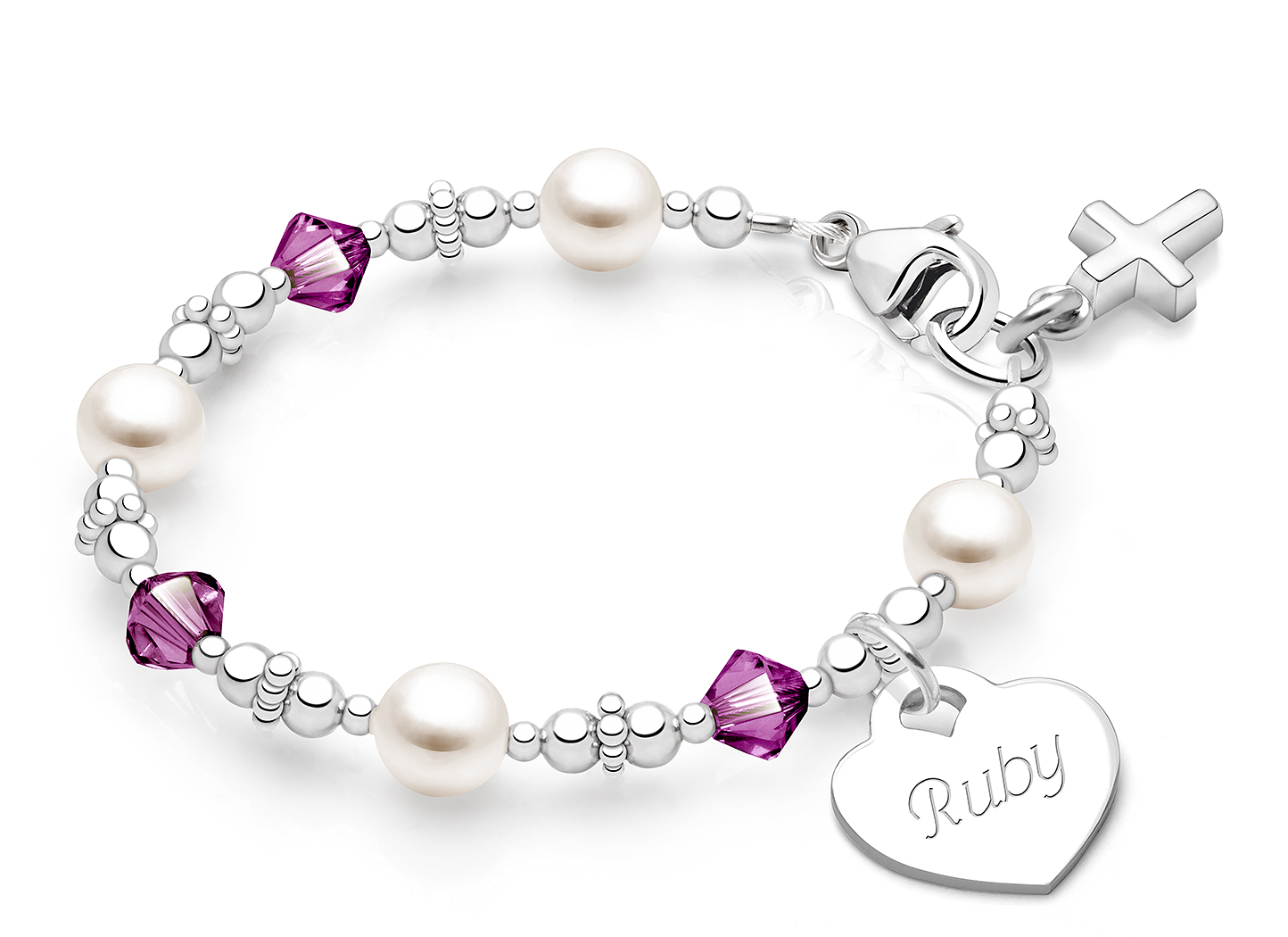 Enlarged to Show Detail<br />Shown with <u>Included</u> Cross Charm